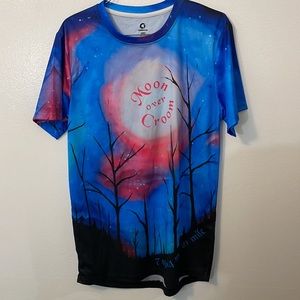 Greenlayer Moon over Croom sm blue t shirt jogging evening run 7 14 21 mile